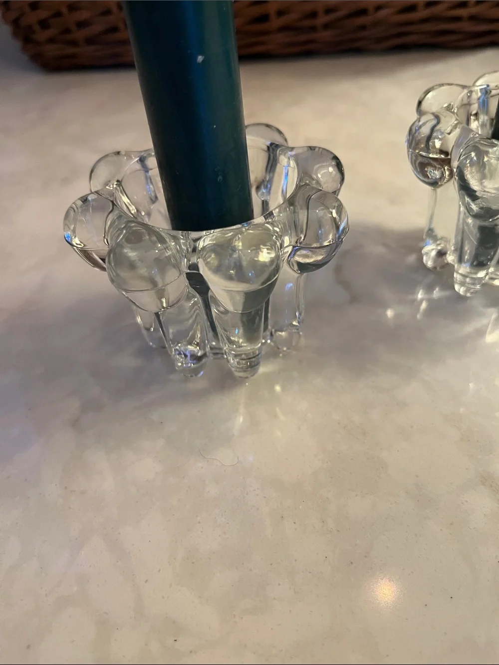 Vintage Crystal Taper  Candle Holders